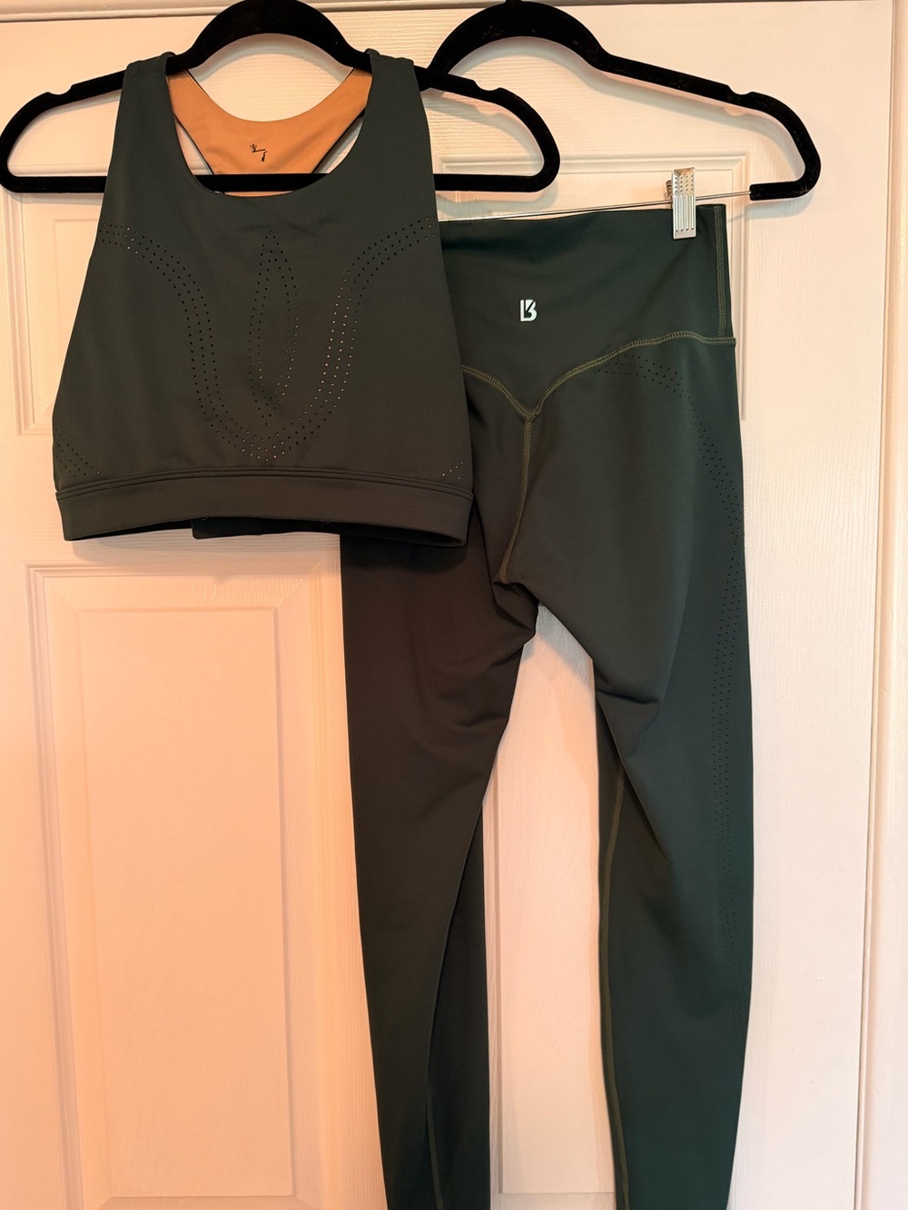 Buffbunny 🥑Avo Green 🥑Laser Cut Leggings (M) and Sports Bra (XL) Set